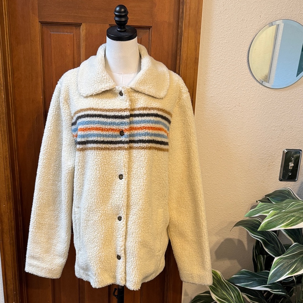 Pendleton Tan And Blue Textile Label Jacket Size … - image 8